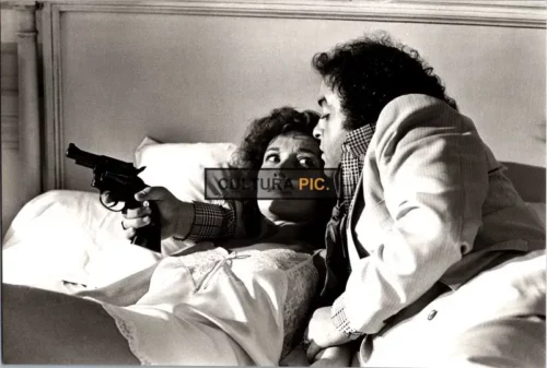 Vintage Original B&W Photo, Marlene Jobert and Jacques Villeret in "Effraction" by Daniel Duval - 1983