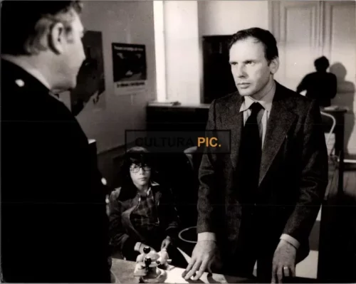Vintage Original B&W Photo, Jean-Louis Trintignant and Richard Constantini in "Les Passagers" by Serge Leroy - 1977