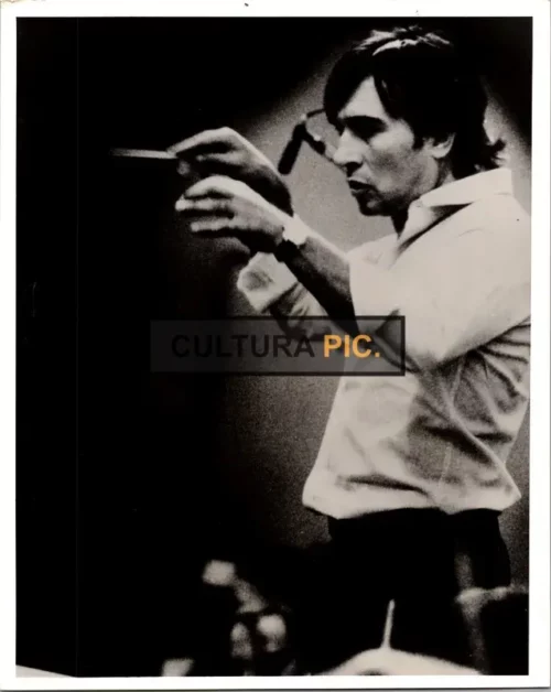 Vintage Original B&W Photo, A Italian Conductor and The Music Director Named "Claudio Abbado"