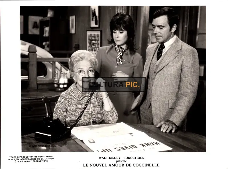 Vintage Original B&W Photo, Ken Berry, Helen Hayes, and Stefanie Powers in "Herbie Rides Again" by Robert Stevenson - 1974