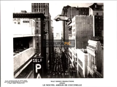 Vintage Original B&W Photo, Herbie the Cab in "Herbie Rides Again" by Robert Stevenson - 1974