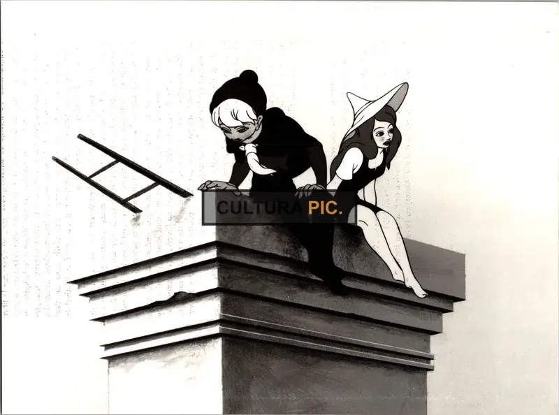 Vintage Original B&W Photo, The Movie "The King and the Mockingbird" Original Title: Le roi et l'oiseau, Directed by: Paul Grimault - 1980