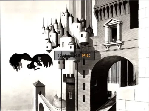 Vintage Original B&W Photo, One of The Scene in The Movie "The King and the Mockingbird" Written by: Hans Christian Andersen, Jacques Prévert and Paul Grimault - 1980