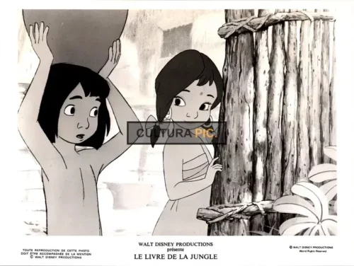 Vintage Original B&W Photo, Darleen Carr and Bruce Reitherman as The Girl and Mowgli in "The Jungle Book" by Wolfgang Reitherman - 1967