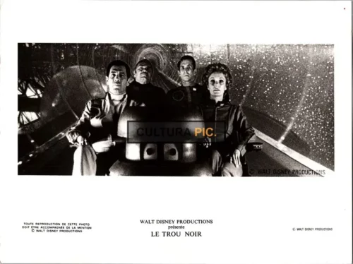 Vintage Original B&W Photo, Ernest Borgnine, Anthony Perkins, Robert Forster, Roddy McDowall, and Yvette Mimieux in "The Black Hole" by Gary Nelson - 1979