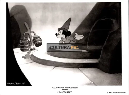 Vintage Original B&W Photo, Mickey Mouse in "Fantasia" by Walt Disney - 1940