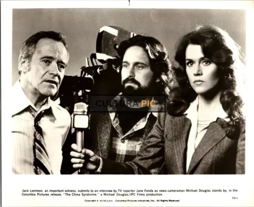 Vintage Original B&W Photo, Michael Douglas, Jack Lemmon and Jane Fonda in "The China Syndrome" by James Bridges - 1979