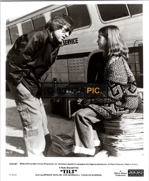 Vintage Original B&W Photo, Brooke Shields and Rudy Durand in The Film "Tilt" - 1979