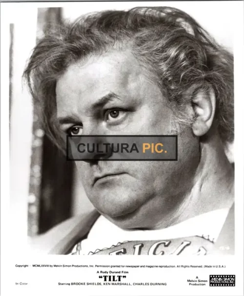 Vintage Original B&W Photo, Charles Durning as "Harold 'The Whale' Remmens" in The Movie "Tilt" - 1979