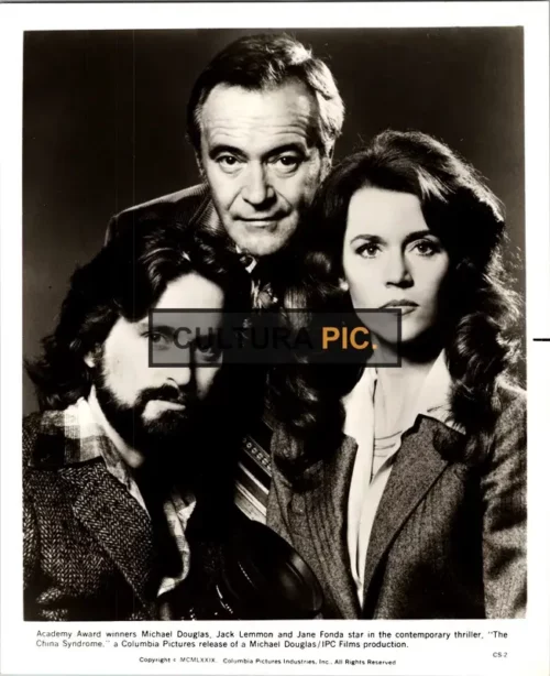 Vintage Original B&W Photo, Michael Douglas, Jack Lemmon and Jane Fonda in "The China Syndrome" by James Bridges - 1979