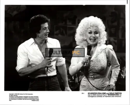 Vintage Original B&W Photo, Sylvester Stallone and Dolly Parton in "Rhinestone" by Bob Clark - 1984