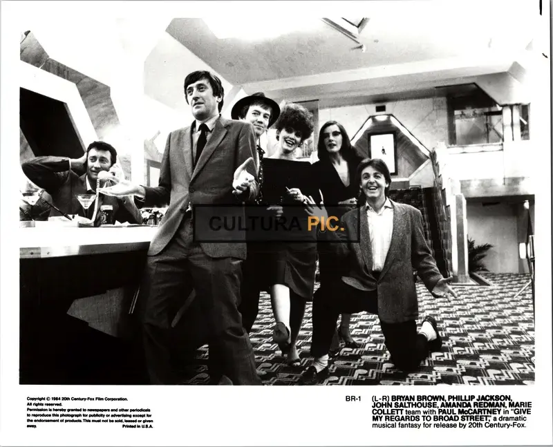 Vintage Original B&W Photo, Bryan Brown and Paul McCartney in "Give My Regards to Broad Street" by Peter Webb - 1984