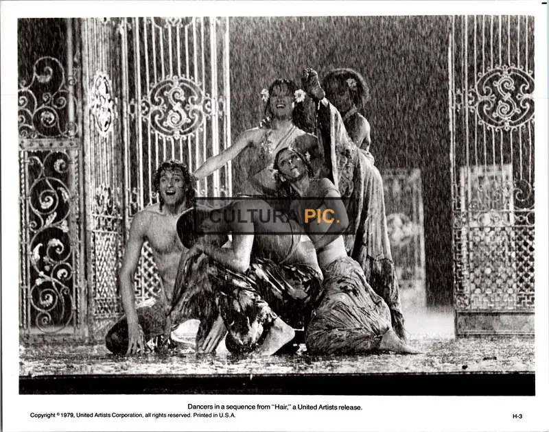 Vintage Original B&W Photo, a Scene in "Hair" by Milos Forman - 1979