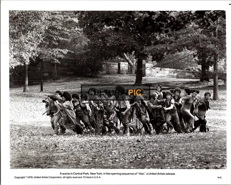 Vintage Original B&W Photo, a Scene in "Hair" by Milos Forman - 1979