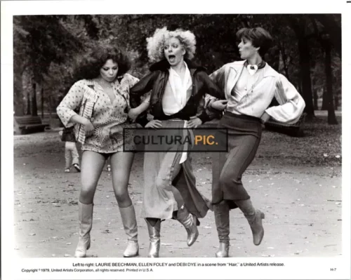 Vintage Original B&W Photo, Laurie Beechman, Ellen Foley and Debi Dye in "Hair" by Milos Forman - 1979