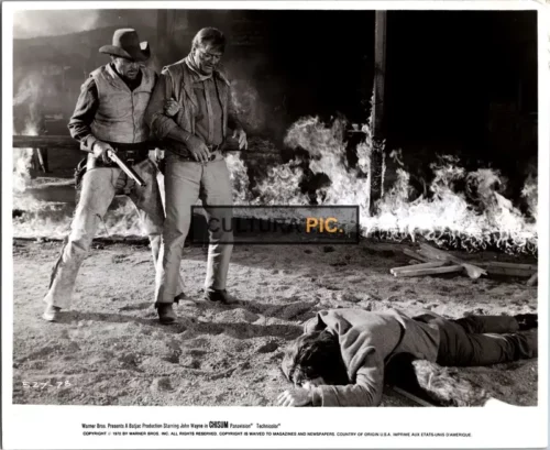 Vintage Original B&W Photo, a Scene in "Chisum" 1970