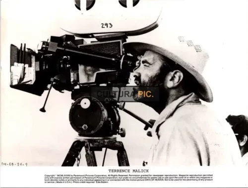 Vintage Original B&W Photo, Terrence Malick on Set, Directing the Film "Days of Heaven" - 1978