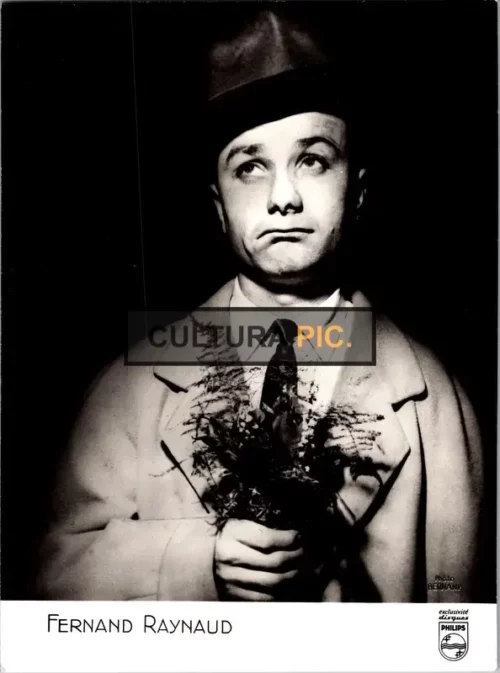 Vintage Original B&W Photo, Fernand Raynaud in "L'auvergnat et l'autobus" by Guy Lefranc - 1969
