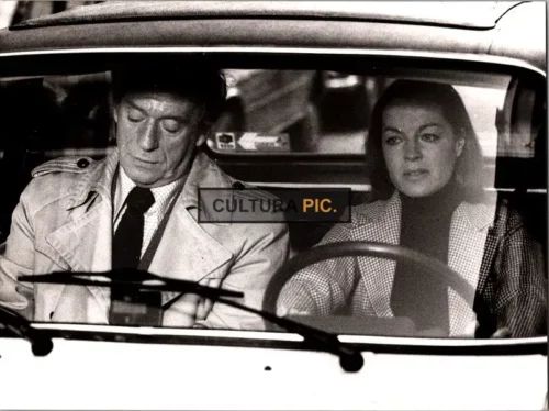 Vintage Original B&W Photo, Romy Schneider and Yves Montand in "Womanlight" by Costa-Gavras - 1979