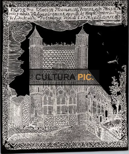 Vintage Original B&W Photo, The Walls of the Archbishop of Cambray - 1781