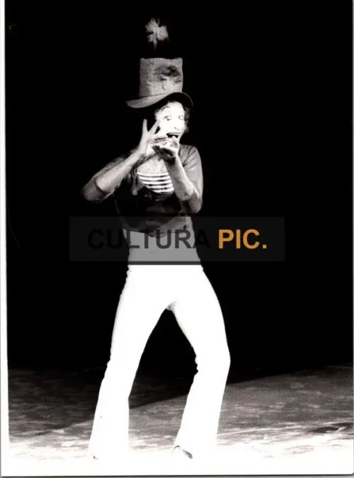 Vintage Original B&W Photo, Mime Artist Marcel Marceau, photo by Fructus - 1980