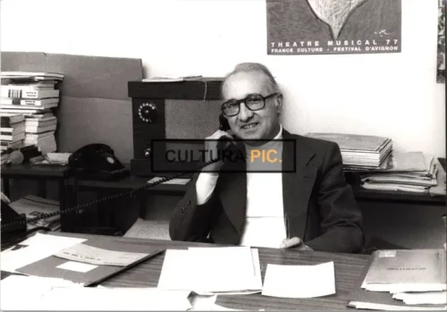 Vintage Original B&W Photo, The French Writer, Musicologist and Historian specialist in Czech Music Named Guy Erismann - 1978