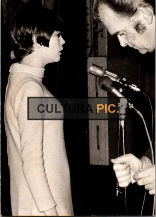 Vintage Original B&W Photo, The Famous French Singer Named Mireille Mathieu - 1967