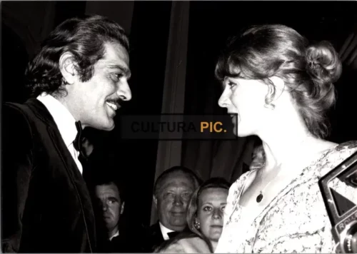 Vintage Original B&W Photo, Omar Sharif and Vanessa Redgrave 1975 Photograph by Serge Assier