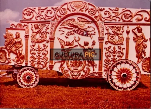 Vintage Original Photo, The Vintage Circus Art Reproduction Poster Print Angels Mermaids Wagon - 1969