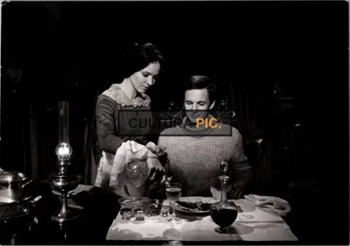 Vintage Original B&W Photo, Mathieu Carriere and Anna Karina in The Film "Appointment in Bray, Original title: Rendez-vous à Bray" Directed by: André Delvaux - 1971