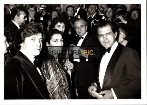 Vintage Original B&W Photo, Irini Pappa with Costa Kazako and Jenny Karezis at Cannes at The Premier of The Film "Iphigenia" - 1977