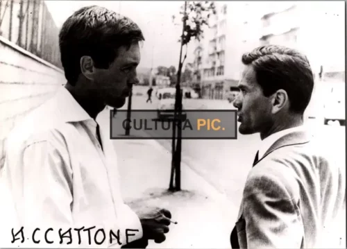 Vintage Original B&W Photo, Franco Citti and Pier Paolo Pasolini in The Film "Accattone"- 1961
