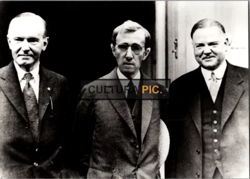 Vintage Original B&W Photo, Woody Allen, Calvin Coolidge, and Herbert Hoover in The Comedy Film "Zelig" - 1983