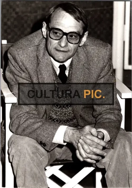Vintage Original B&W Photo, René Allio During The Press Conference  - 1976