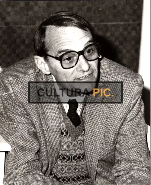Vintage Original B&W Photo, René Allio During His Film's Press Conference - 1976