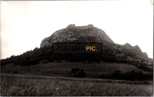 Vintage Original B&W Photo, The Rocky Hill Called Château de Montségur - 1990