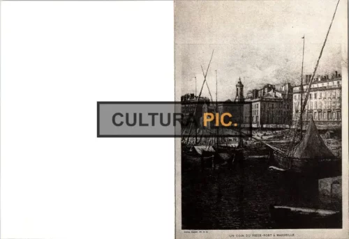 Vintage Original B&W Photo, "Un Coin Du Vieux - Port A Marseille" by: Paul Signac - 1906