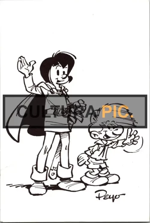 Vintage Original B&W Photo, The Comic Series "Johan and Peewit" Created by: Peyo - 1947