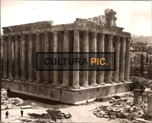 Vintage Original B&W Photo, The Archaeological Site in Lebanon Called "Temple of Bacchus" - 1984