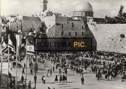 Vintage Original B&W Photo, Western Wailing Wall, Jerusalem - 1920