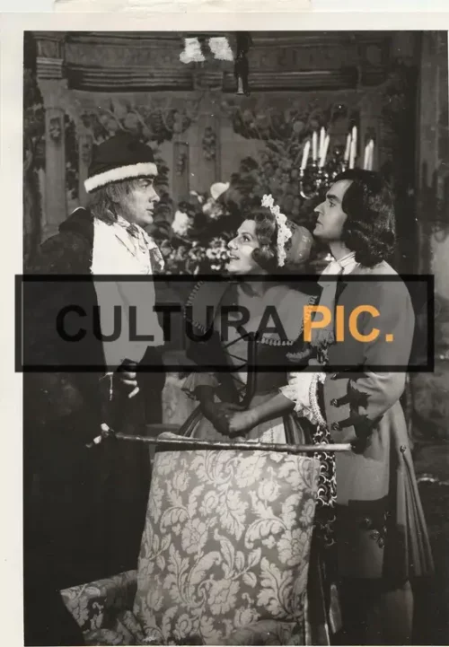 Vintage Original B&W Photo, Françoise Seigner, Pierre Hatet and Michel Aumont in "Le légataire universel" by Lazare Iglesis - 1966