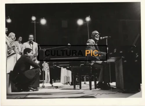 Vintage Original B&W Photo, Ray Charles in Place du Forum des Cardeurs - 1978