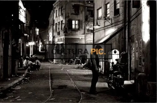 Vintage Original B&W Photo, Gérard Depardieu in the Film "The Moon in the Gutter" - 1983