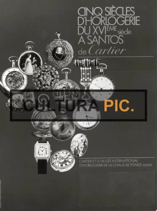 Vintage Original B&W Photo, the Five Centurie of Watchmaking from the 16th Century in Santos de Cartier - 1980