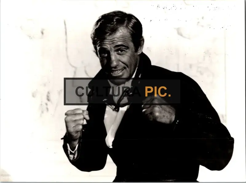 Vintage Original B&W Photo, Jean-Paul Belmondo in "Ace of Aces" by Gérard Oury - 1982