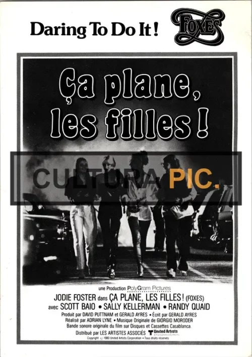 BW Cinema Poster of the Film "Ça plane, les filles!" by Adrian Lyne - 1980