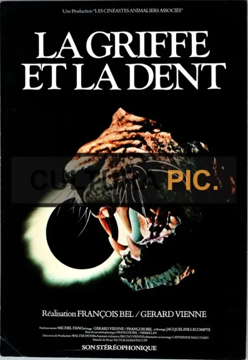 Poster of the Film "La griffe et la dent" by François Bel and Gérard Vienne - 1976