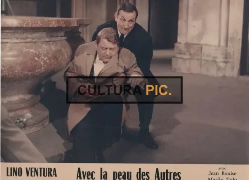 Vintage Original Photo, Jean Servais and Lino Ventura in The Film "To Skin a Spy" Original title: Avec la peau des autres, Directed by: Jacques Deray - 1966