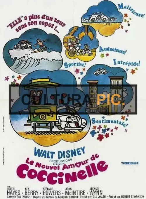 Cinema Poster of the Film "Le nouvel Amour de Coccinelle" by Robert Stevenson - 1974