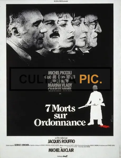 Cinema Poster of the Film "7 morts sur ordonnance" by Jacques Rouffio - 1975